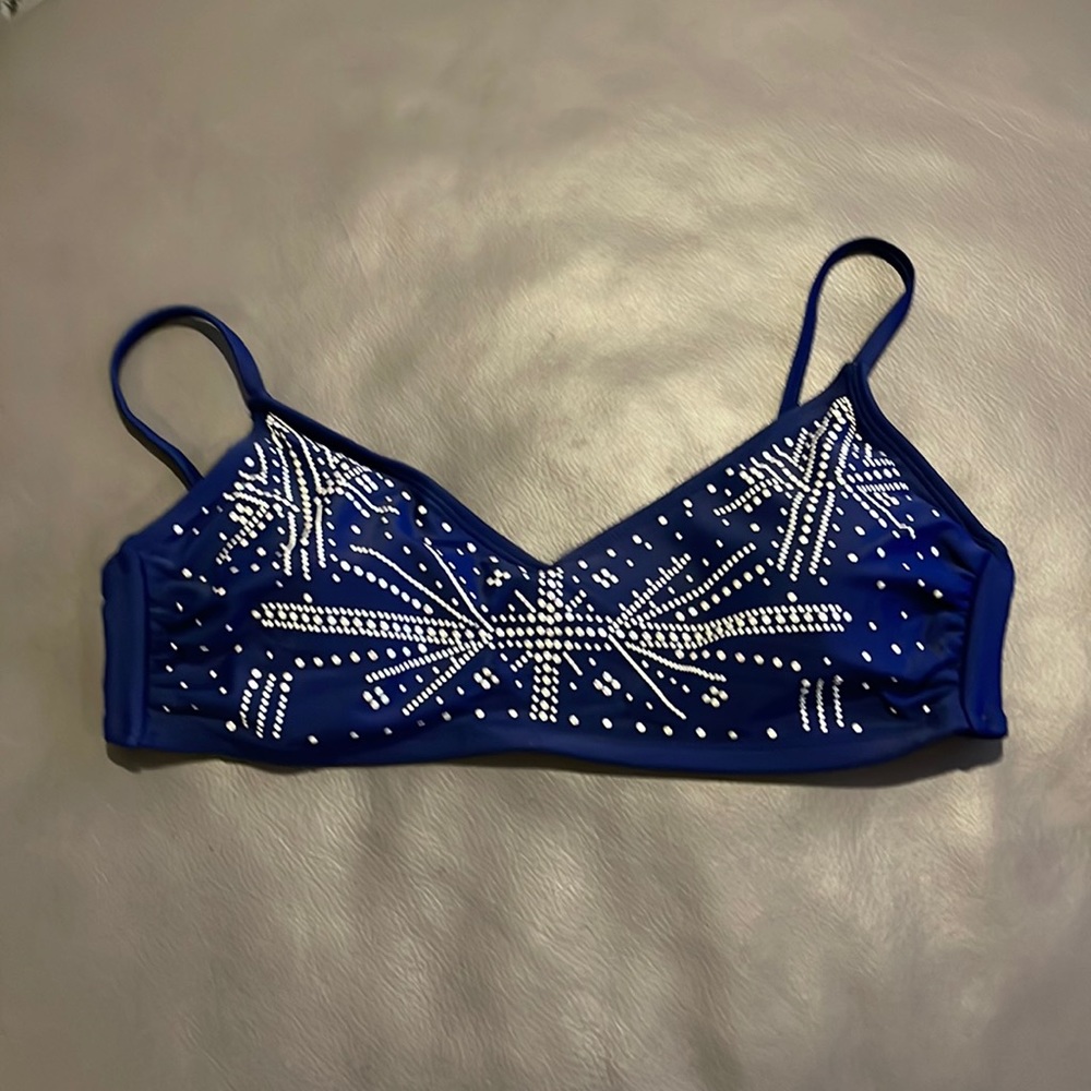 Ladies navy blue bathing suit top Sz 12-14